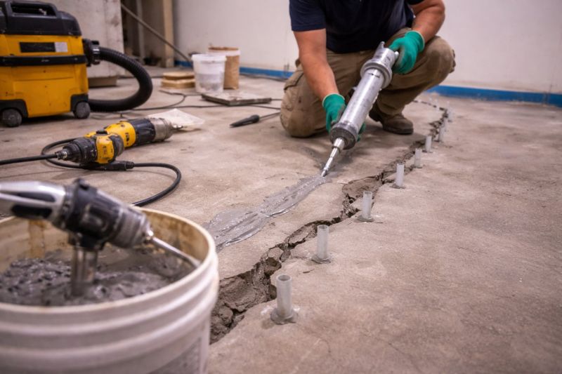 Cracked Basement Floor Repair in Mount Laurel, NJ