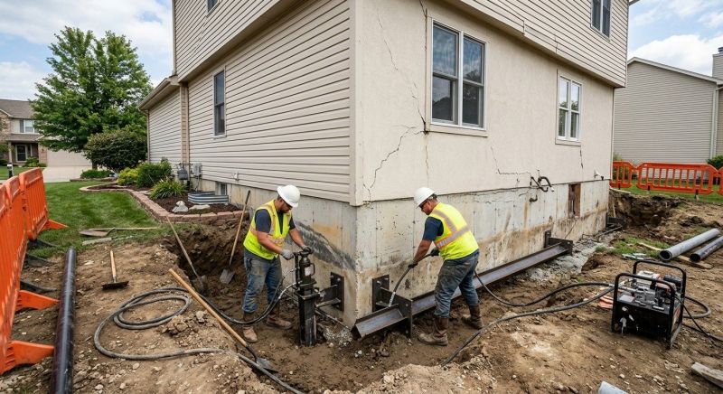 Sinking Foundation Repair in Levittown, PA