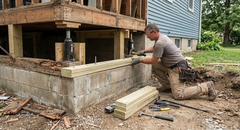 Sinking Foundation Repair in Waterford Works, NJ